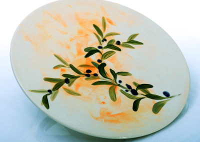 hand painted olive plate